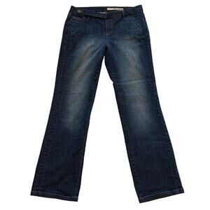 Vintage DKNY Jeans Womens 8 Blue Dark Wash Bootcut Y2k Mid Rise Stretch Denim